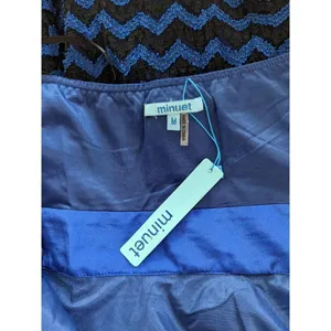 Minuet Blue Black Formal Mini Dress NWT Size Medium Blue Strapless Prom Dress thumbnail 6