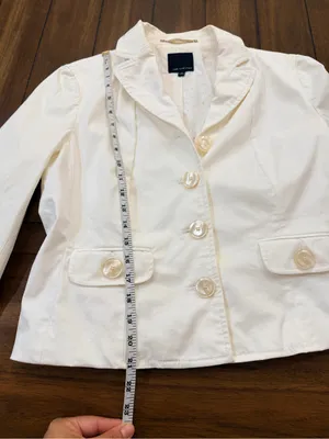 The Limited cream Cotton Stretch Blazer Size 12 Tailored Career Jacket thumbnail 4