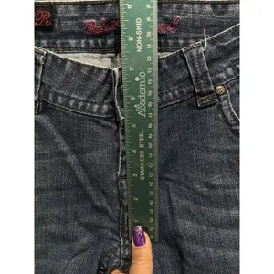 Rock & Roll Cowgirl Med Wash Bootcut Denim Jeans Low Rise Size 30x32 Rhinestones thumbnail 2