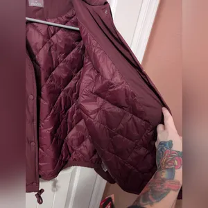NWTS Free People Movement Off the Bleachers Button Up Puffer Coat Oxblood Small thumbnail 5