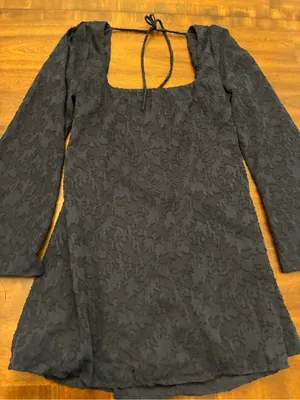 Princess Polly Dress Women’s 10 Mini Dress Long Sleeve Navy Blue Textured thumbnail 1
