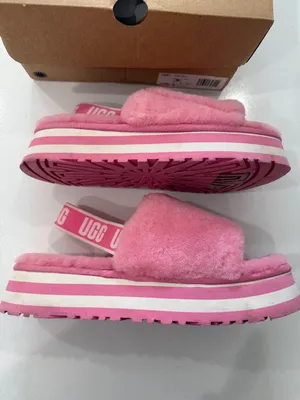 UGG Pink/White Disco Slide Size 9 Women's with Box thumbnail 5