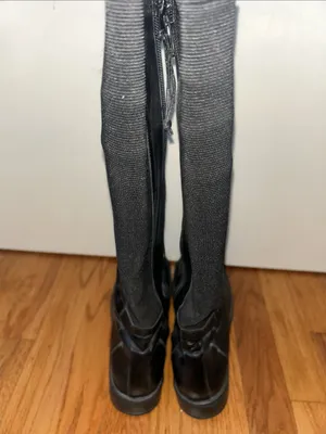 Donald J. Pliner Womens Black Leather Tall Zip Riding Boots size 8 thumbnail 3