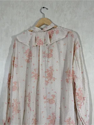Free People Women’s Dreamland Printed Tunic Top Semi-Sheer in Floral Print L thumbnail 9