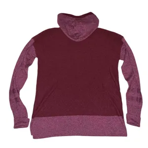 Smartwool Hoodie Colorblock Women S Burgundy Merino Wool Blend Pullover Gorpcore thumbnail 3
