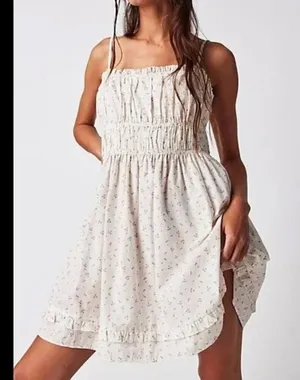 Free People Gabby Pink Floral Mini Dress Size Medium SKU#C24127 thumbnail 6