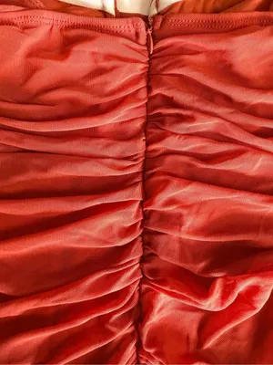 NWOT Hello Molly Rust Red Ruched Long Sleeve Mini Dress Small thumbnail 6