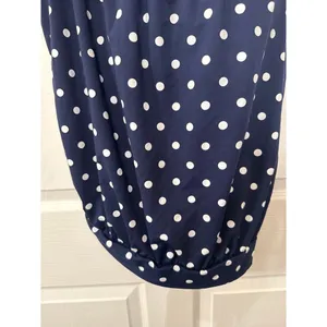 NWOT Lands End Blouson Tummy Hiding Tankini Top in Deep Sea Polka Dot, 12P thumbnail 4