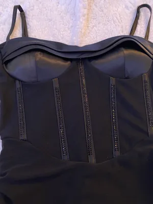 Corset Mini Dress Black thumbnail 2