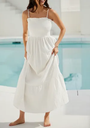 Anthropologie The Marisol Smocked Gauze Maxi Dress, Size XL thumbnail 1