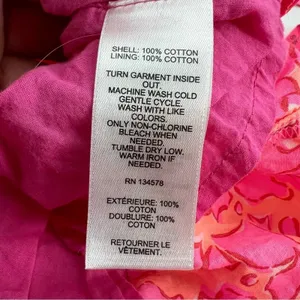 Vineyard vines Neon Tortola smocked midi dress pink orange‎ sz S thumbnail 9