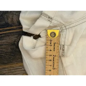 We The Free Free People White Distressed‎ Button Fly Denim Cuffed Shorts Size 31 thumbnail 7