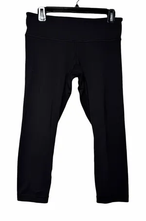 Lululemon Womens Size 8 Black Crop Leggings 21" Inseam High Rise Yoga Athletic thumbnail 1
