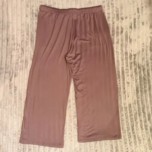 Softies Womens XL Mauve Purple Wide Leg Lounge Pants Drawstring Pajama Cropped thumbnail 6