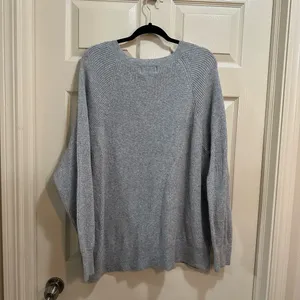 Women’s Old Navy long sleeve v-neck sweater light gray size 3X thumbnail 5