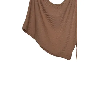 Gianni Bini Women's Top Rib One Shoulder Long Sleeve Stretch Crop Brown XL‎ NWT thumbnail 10