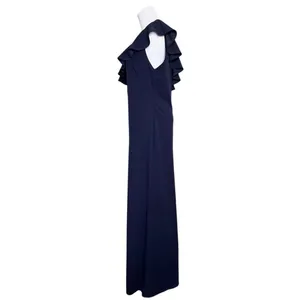Lulu's Forever Ruffle One Shoulder‎ Trumpet Dress Navy XL Sexy Cruise Date Night thumbnail 4