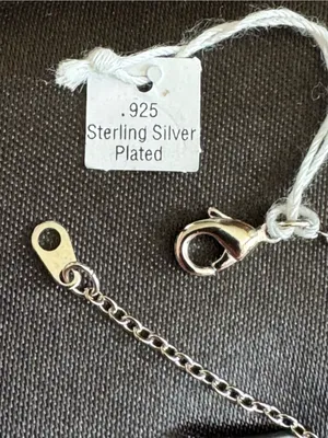 Crystal Cross Necklace 18” .925 Silver Plated Chain NIB thumbnail 5