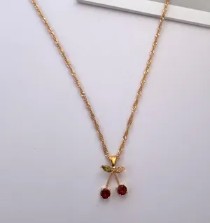 Cherry Pendant Necklace for Women thumbnail 1