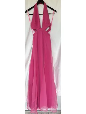 New Staud Steel Halter Maxi Dress Blush Pink Cutout Wedding Guest Party Bridal thumbnail 5