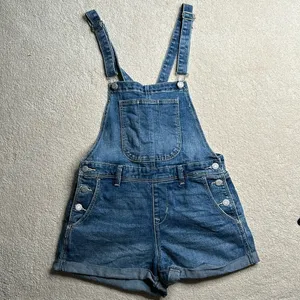 Old Navy: Blue Cuffed Overall Shorts thumbnail 3