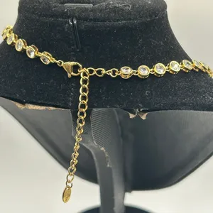 CZ Bezel Set Tennis Chain Gold 6mm 18 Inch No Pass Womens Waterproof New thumbnail 4