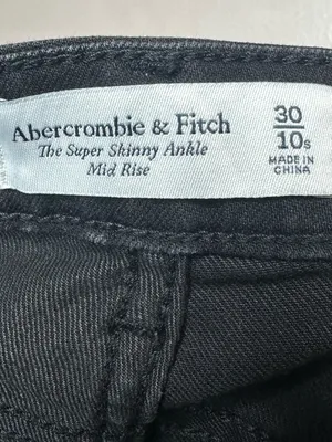 Abercrombie & Fitch Super Skinny Ankle Mid Rise Black Jeans Size 30/10 Short thumbnail 5