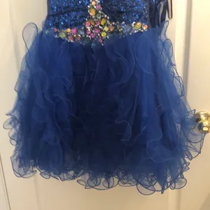 Fiesta Blue Strapless Lace-Up Dress thumbnail 3