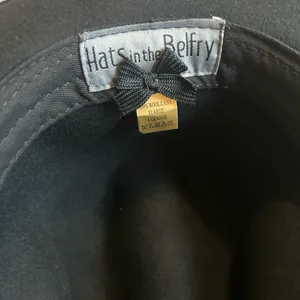 NWT Hats in the Belfry Belfry Bartolo Black Merino Wool Felt Fedora Hat Size XL thumbnail 7