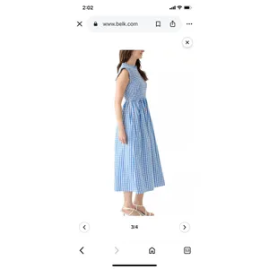 Crown & Ivy Blue Gingham Smocked Midi Dress Sleeveless Womens Size 8 Excellent thumbnail 2