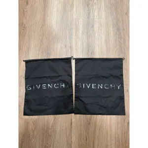 Givenchy Black Cotton Logo Drawstring Dust Bags Set of 2 Silver 4G Emblem thumbnail 2