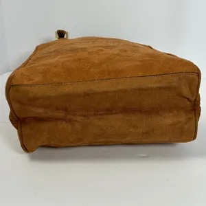 Victoria's Secret Angel Brown Faux Suede‎ Tote Bag Trellis Lining Vintage Y2k thumbnail 10