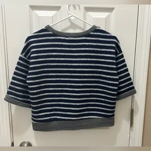 FRAME short sleeve cropped striped sweater size XS thumbnail 3