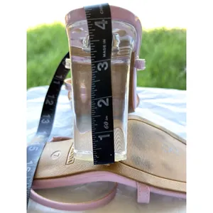 Womens 7 Lavender Patent Strappy Clear Lucite Heel Y2K Sandals Top Moda thumbnail 12