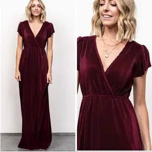 BALTIC BORN Athena Pleated Maxi Dress In Mulberry thumbnail 2