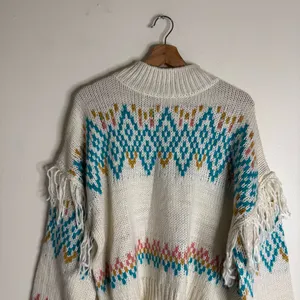 Rock&roll ladies Cozy Knit Sweater with Fringe Details western rodeo size XL thumbnail 4
