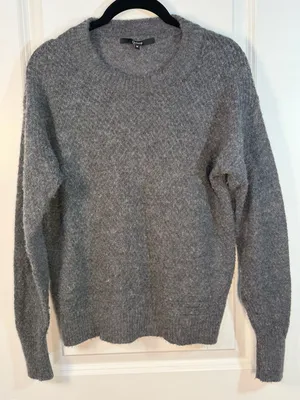 Quince Baby Alpaca Merino Wool Blend Crewneck Sweater Grey Size M thumbnail 1