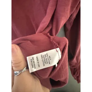 BKE Womens XL Burgundy‎ Slub Knit Grunge Fall Top Tie Cuff Long Sleeve Relaxed thumbnail 6