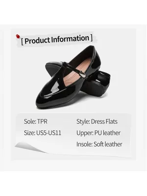 NEW Mary Jane Ballet Flats patent Vegan Leather Dress Comfy Soles Ankle Strap 10 thumbnail 5