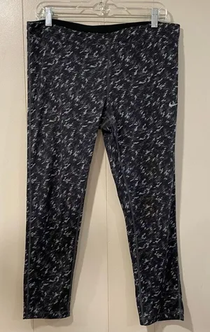 Nike Dri-Fit Men’s XL Compression Leggings Black Gray Patterned Tights thumbnail 1