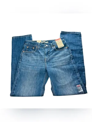 Levi’s Low Pro Straight Jeans Women’s Size 25 Mid Rise Distressed Blue Denim NWT thumbnail 4