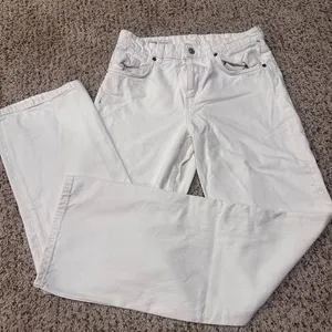 Zara white wide leg jeans thumbnail 1