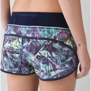 Lululemon Run Speed Shorts Womens 4 Iridescent Multi Deep Navy Athletic Gym Yoga thumbnail 1