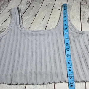 OFFLINE by Aerie OG Original Ribbed Crop Tank Top Grey‎ Large 7967001811 thumbnail 8