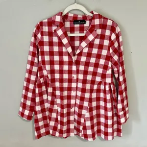 Tuckernuck Pomander Place Apple Red Gingham Scarlett Button Down Shirt NEW thumbnail 3