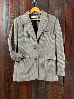 Astr Houndstooth Oversized Wool Blazer, Small thumbnail 8