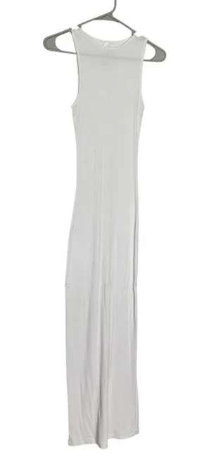 Skims White Soft Ribbed Maxi Dress thumbnail 1