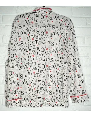Victoria's Secret LOGO Pajama Set Size: XL Snowflake 100% Cotton Shorts thumbnail 4