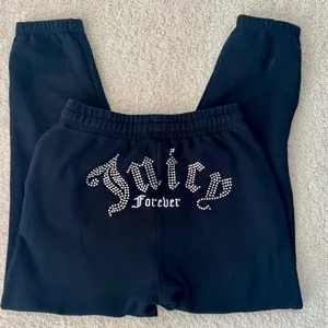 Juicy Couture Forever 21 Black Jogger Sweatpants Bling Logo Sz M/L thumbnail 1