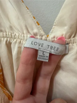 Love Tree Sleeveless Floral Midi Length Dress in White and Orange Size L thumbnail 7
